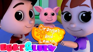 Oranges and Lemons  Nursery Rhymes and Kids Songs  Children Rhyme with Luke and Lily [upl. by Aenil925]