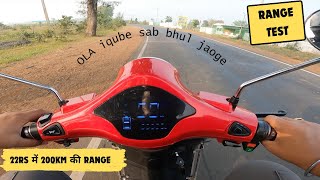 200km Range Best electric scooter range test Better than OLA Ather iQube [upl. by Iek789]