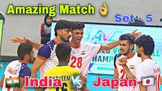 🇮🇳 India Vs Japan 🇯🇵 Set  5  AVC U20 Asian Volleyball Championship 2024 [upl. by Odlabso]