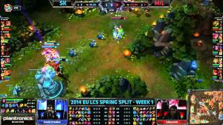 SK Gaming vs Millenium  Season 4 EU LCS Spring split 2014 Super week W1D1  SK vs MIL [upl. by Lokcin]