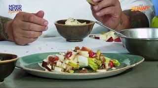 Chef Juan Licerio cooking FriséE Endive Salad Pears and Blue Cheese [upl. by Doykos936]