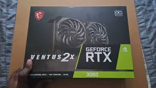 MSI Ventus 2X OC RTX 3060 12G GPU Unboxing [upl. by Oxley]