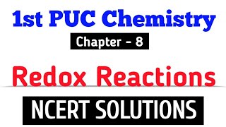 1st PUC Chemistry  Chapter 8 Redox Reactions  NCERT Solutions chemistry [upl. by Piselli]