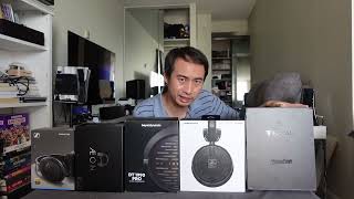 Open back headphones unboxing  overview Senn HD650 Beyer DT1990 Focal Elex DC Aeon X AT R70x [upl. by Noseimaj]