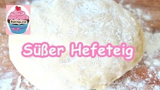 Basic Grundrezept für süßen Hefeteig für Hefezöpfe Hefekuchen uvm [upl. by Airetak812]