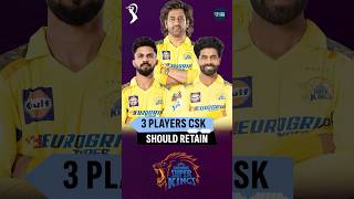 Top 3 Retentions For Chennai Super Kings Ahead of IPL 2025 Mega Auctions  shorts CSK [upl. by Annawahs]