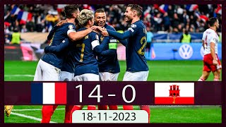 France vs Gibraltar 140  🔥 2024 Euro Qualifiers  Highlights and All Goals 2023 [upl. by Wash202]