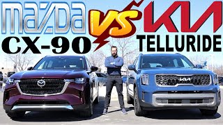 2024 Mazda CX90 VS 2023 Kia Telluride Is The Telluride Still In First Place [upl. by Eneleahs569]