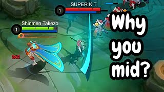 Why Am I Fighting A Benedetta In Mid Lane  Xavier Mobile Legends Shinmen Takezo [upl. by Adnaral]