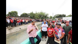 Maduro inspecciona muro de contención del canal Los Cocos en Carabobo [upl. by Samale]