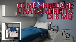 Come Arredare una CAMERETTA DI 8 MQ  Belula Design [upl. by Akimak]