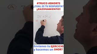 🔴 RETO Matematico de RADICACION 🔥😱 Problema de EXAMEN de Admision shorts matematicas radicacion [upl. by Ossie239]