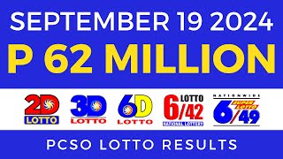 Lotto Result Today 9pm September 19 2024  PCSO Complete [upl. by Asille]