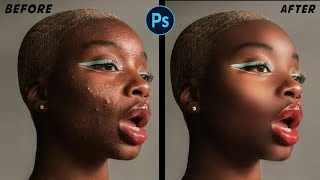 Professional face retouching in just 4 minutes  photoshop tutorial [upl. by Lambert]