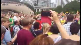 Lithuanians Singing Anthem at Chicagos BeanLargest Crowd Ever [upl. by Idona]