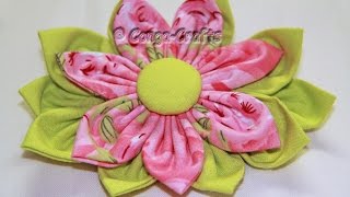 14  Stoffblume selbst gemacht DIY fabric flowers sewing by hand [upl. by Occir]