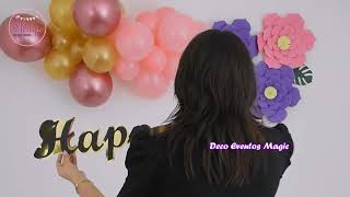 Cómo hacer una guirnalda fácil con globos para 50 años🎊 [upl. by Derwood]