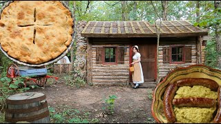 1800s Cooking in my little cabin Making Dinner 200 Years Ago Real Historic Recipes ASMR [upl. by Ahsart780]