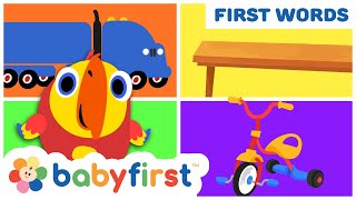 Toddler learning video with Larry Vocabularry  First words for kids  Larrys Eggs  Baby First TV [upl. by Artair663]