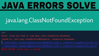 javalangClassNotFoundException commysqljdbcDriver  Error Solved [upl. by Cerellia]