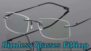 3pic  rimless  glasses fitting without auto drill machine  Eyewear [upl. by Lecirg510]