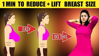 1 Min Easy Yoga Exercises To Reduce Breast Fat Naturally At Home  Lift Saggy Breast [upl. by Walworth]