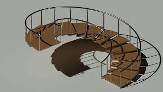 AutoCAD  SpeedArt  Escalera Espiral  Stairs  Modelado 3D [upl. by Nilsoj521]