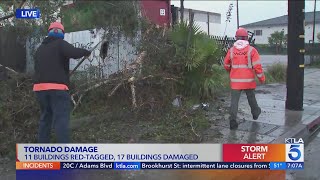 Tornado damages buildings in Montebello [upl. by Aliuqehs771]