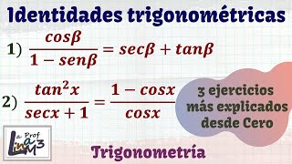 Identidades Trigonométricas  👏5 ejercicios explicados desde cero😊  La Prof Lina M3 [upl. by Body173]