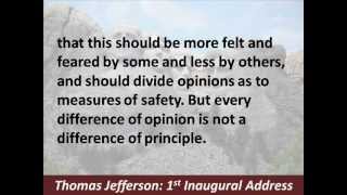 President Thomas Jefferson 1st Inaugural Address  Hear and Read the Full Text [upl. by Lukey491]