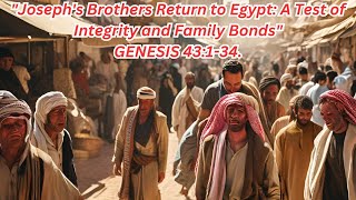 quotJosephs Brothers Return to Egypt A Test of Integrity and Family Bondsquot GENESIS 43134ytshorts [upl. by Shanie848]