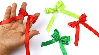 How To Make an Easy Bow With Your Fingers  Ribbon Hair Bow Tutorial  One Minute Video Shorts [upl. by Cagle166]