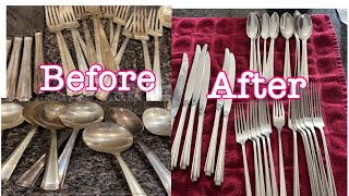 How to clean Sterling Silver Flatware  How to remove sterling silver tarnish [upl. by Menell51]