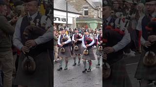 Perth pipeband marchingband in street parade to 2024 pitlochry highlandgames Scotland shorts [upl. by Ahsea]