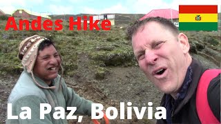 🇧🇴 Desolate EL CHORO Trail Bolivian Andes Hiking 4400Meter Altitude Budget Travel La Paz BOLIVIA [upl. by Imis525]