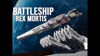 Rex Mortis Battleship Railgun Turrets   Space Engineers [upl. by Johnna772]