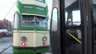 Blackpool Trams  Centenary 643s final departure [upl. by Abraham]