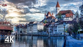 Thun Switzerland 4K 🇨🇭 relaxing morning walk with the fantastic views over the lake Thun [upl. by Ettevahs]