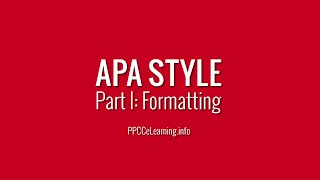 APA Style  Part 1 Formatting [upl. by Nnalatsyrc472]