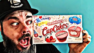 HOSTESS STRAWBERRY CUPCAKE FOOD REVIEW The most important video ever [upl. by Aivat]