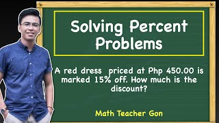 Solving Percent Problems  Discount Word Problems MathTeacherGon [upl. by Garth]