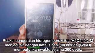 Laju Reaksi Penguraian H2O2 dengan Katalis FeCl3 Rate Reaction of Decomposition H2O2 [upl. by Lavella]