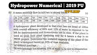 Hydropower Numerical  2019  With Pondagewithout pondage  Installed capacity [upl. by Scandura241]