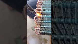 split ac copper u bend repair  split ac cooling coil u bend repair shorts [upl. by Idyh]