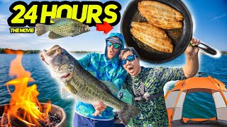 24 Hour SURVIVAL Camping and Fishing Challenge CATCH and COOK THE MOVIE [upl. by Robena]