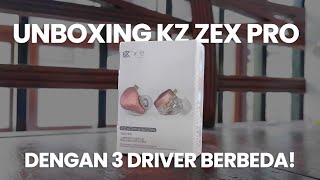 UNBOXING KNOWLEDGE ZENITH ZEX PRO  EARPHONE KZ DENGAN 3 DRIVER BERBEDA UNBOXING INDONESIA 2022 [upl. by Groark]