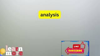 How to Pronounce analysis [upl. by Waechter652]