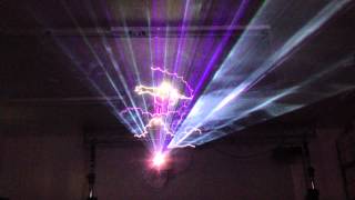 NRG Laser Know How 3W RGB ILDA 30K 3D Laser Beam Light Show Demonstration [upl. by Delaryd274]