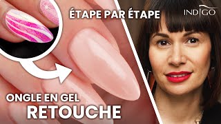 Comment réaliser remplissage ongle en gel décollement  retouche gel  Indigo Nails Français [upl. by Larrad]