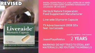 Liveraide Silymarin Capsule TVC 30s with Iza Calzado 2008 Revised [upl. by Brause]